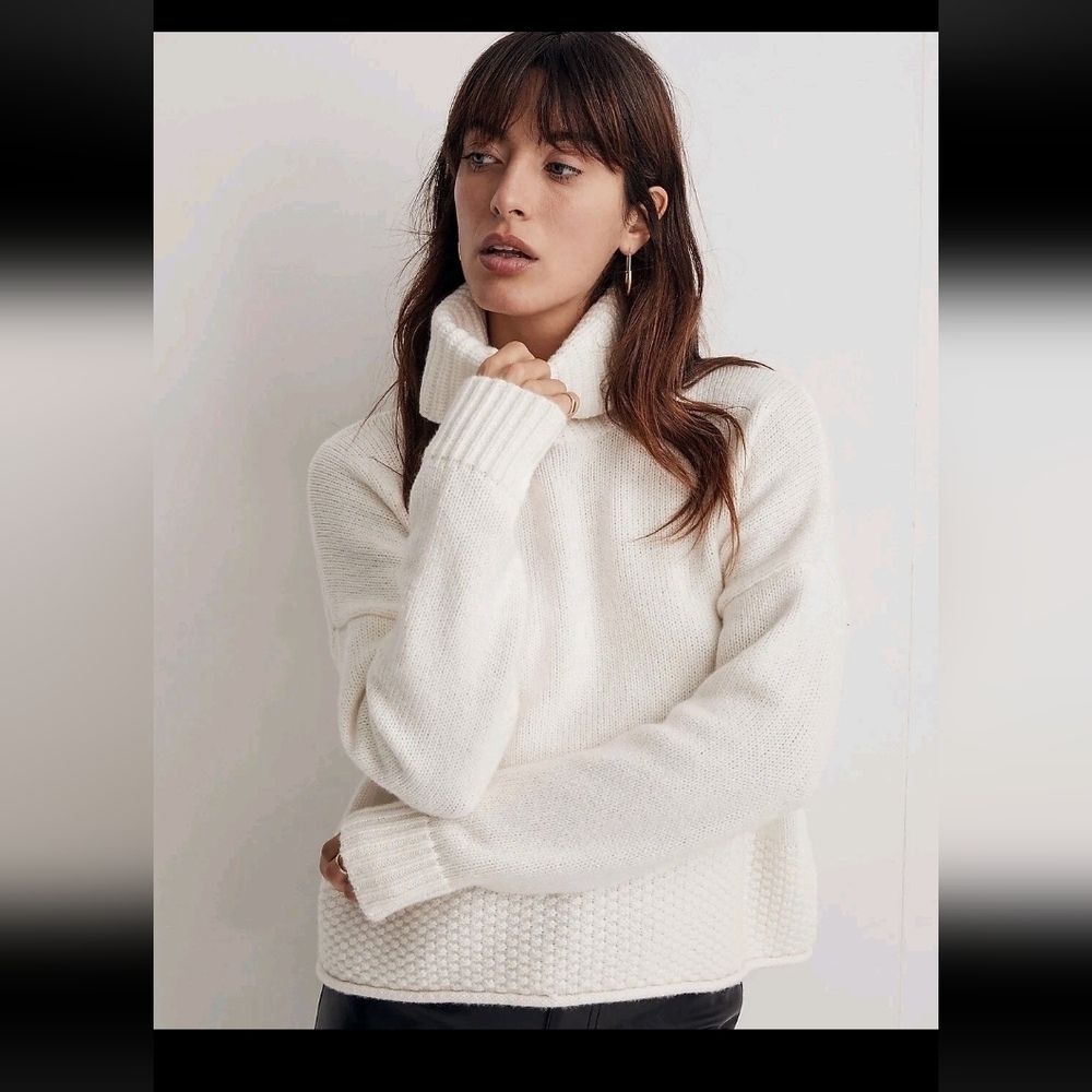 Madewell Cream Turtleneck Sweater